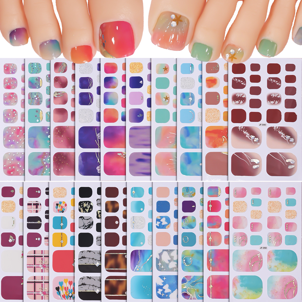 22Tips/Sheet DIY Glitter Toe N - Full Cover Adhesive avaliação e preço