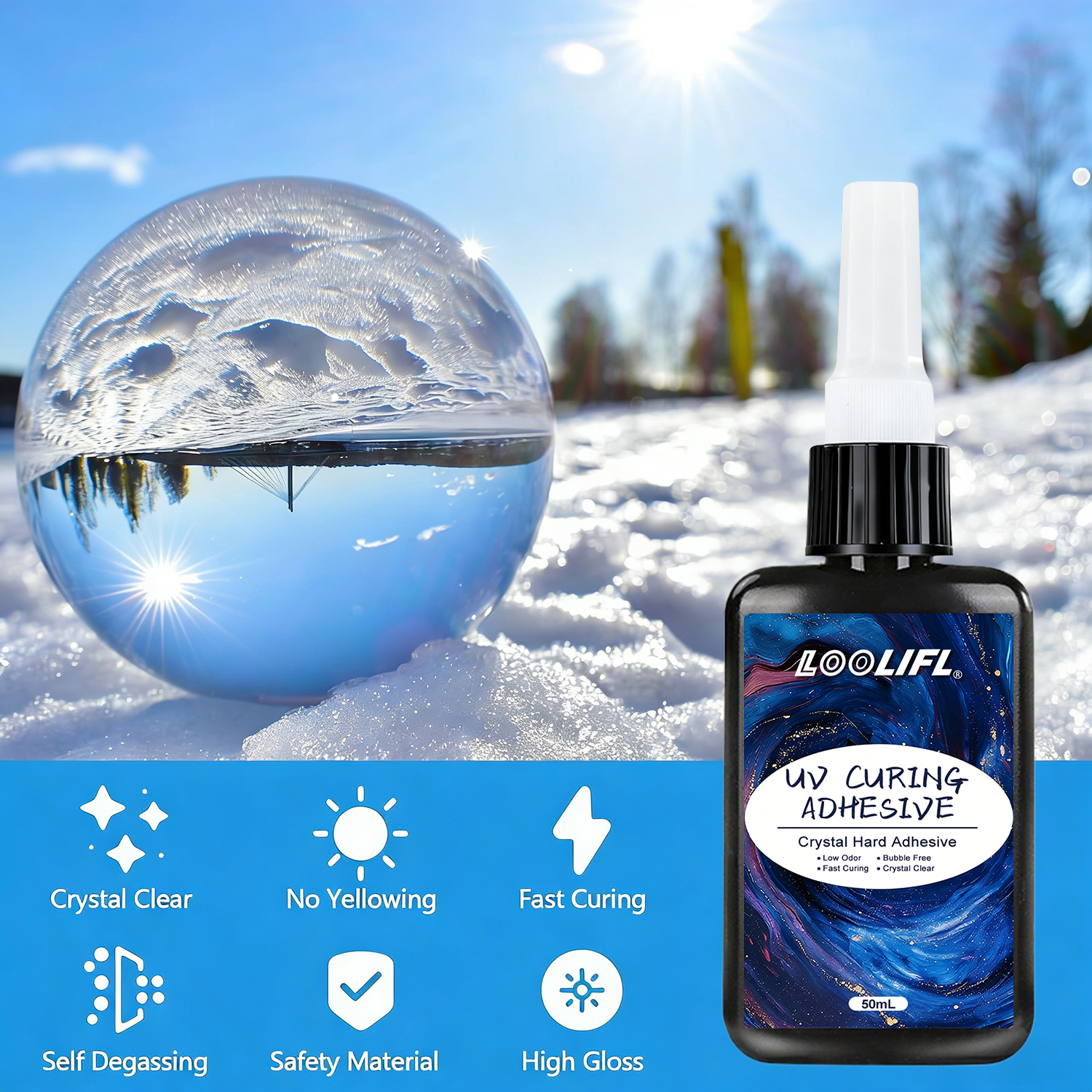 LOOLIFL 50ML UV Resin Kit with - Liquid Uv Glue Kit avaliação e preço