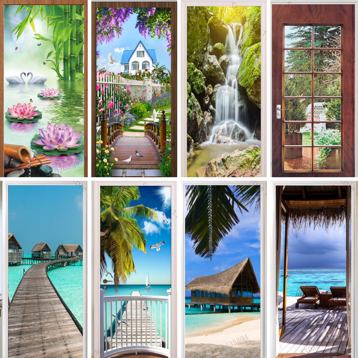 Natural Scenery Beach Waterfal - Full Cover Adhesive avaliação e preço