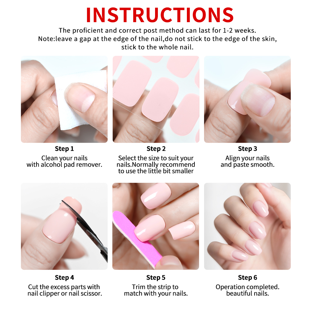 UV-Free Strips Nails Stickers  - Full Cover Adhesive avaliação e preço